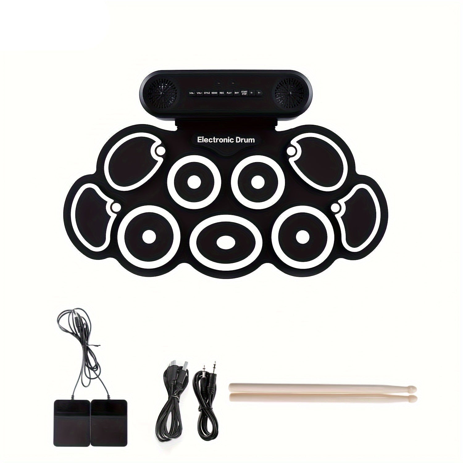 Electronic Drum Set with 9 Pads & Speakers