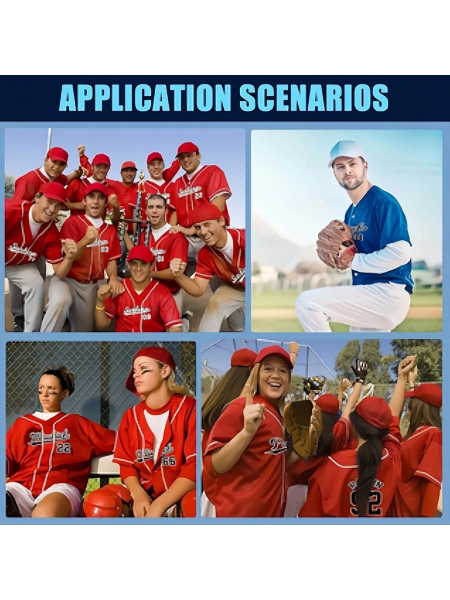 Custom baseball uniforms, custom baseball jerseys, everyday short-sleeve shirts for men and women, custom names and logos