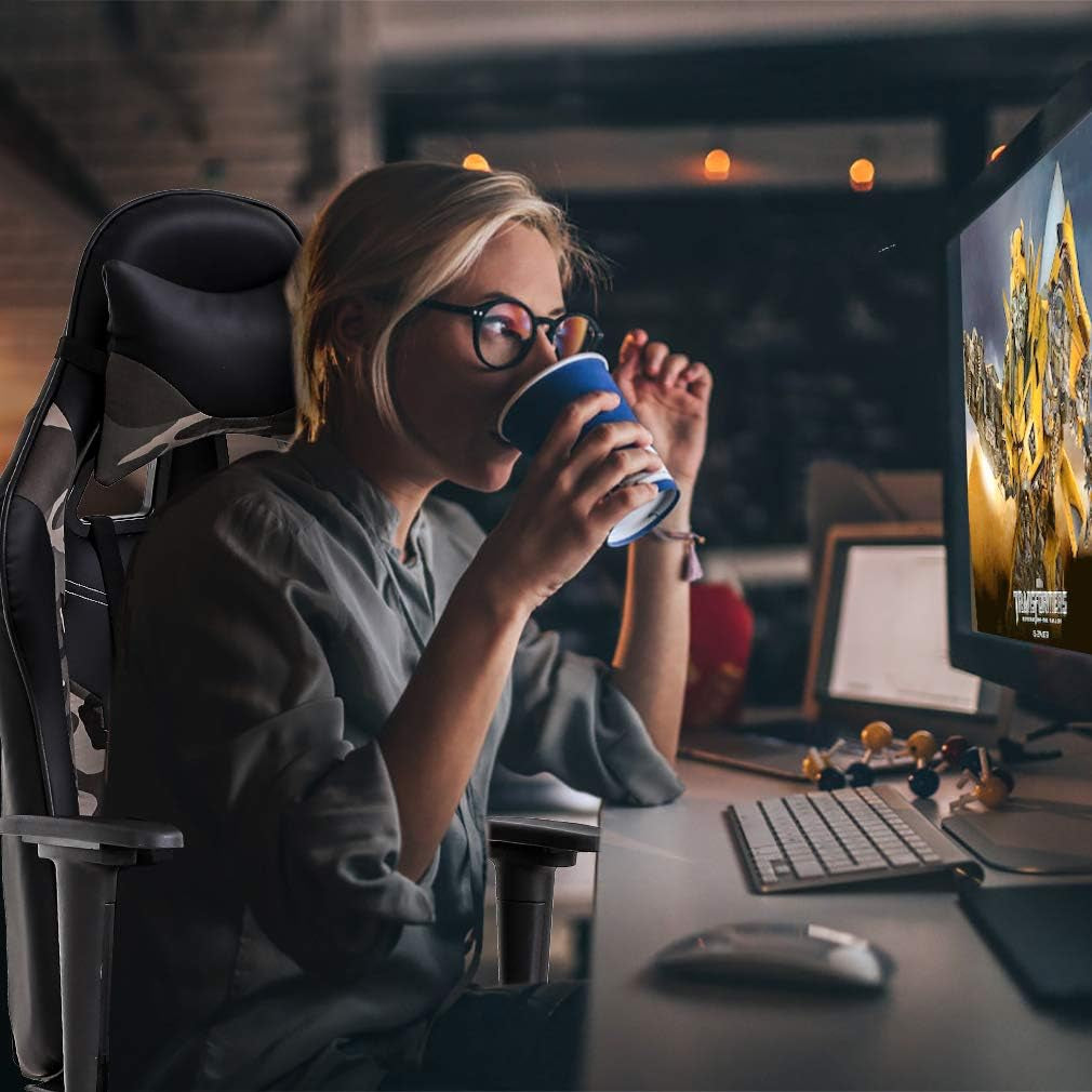 Ergonomic PU Leather Gaming Chair With Lumbar Support