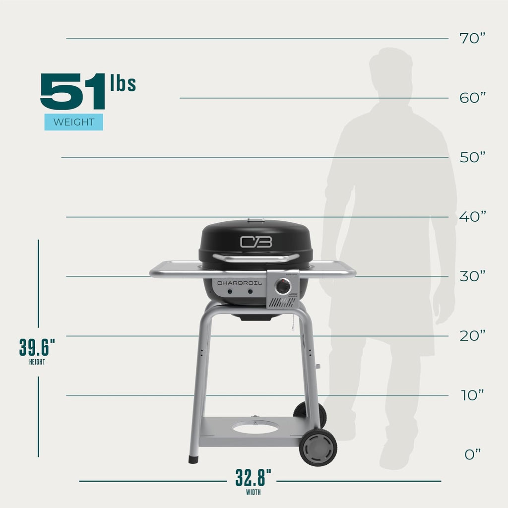 Black Portable Charcoal Gas Multifunction Outdoor Grill