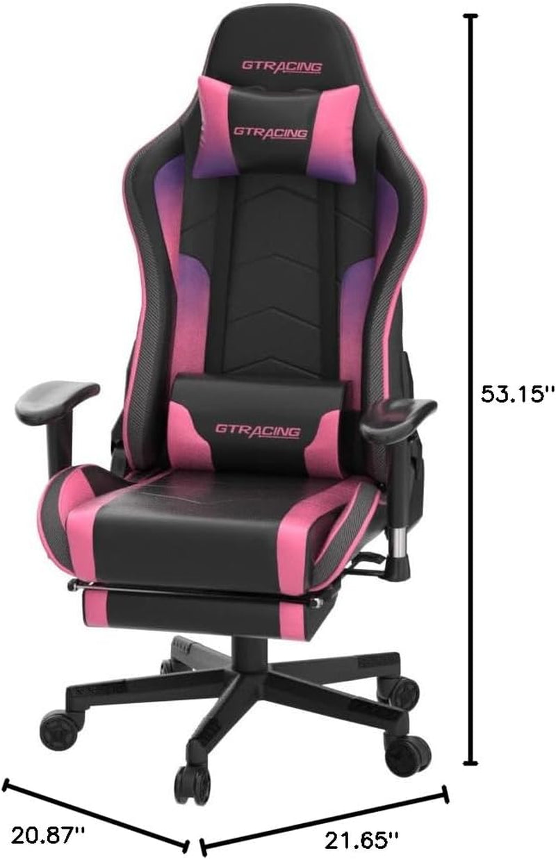 Gaming Chair with Footrest Speakers Video Game Chair Bluetooth Music Heavy Duty Ergonomic Computer Office Desk Chair (Colorful)