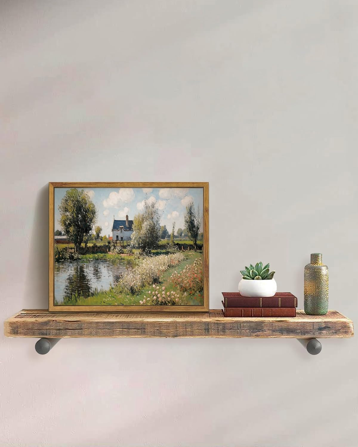 Framed Rustic Countryside Landscape Large Wall Art