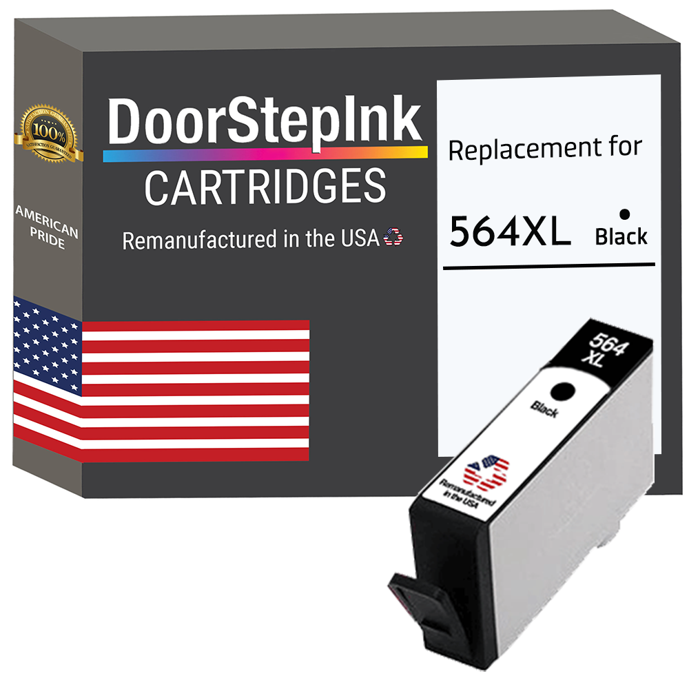 DoorStepInk Brand for HP 564XL (CN684WN) Black Remanufactured in the USA Ink Cartridge