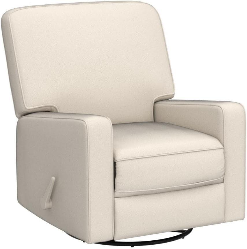 Beige Fabric Swivel Rocker Recliner Armchair DeepSeat