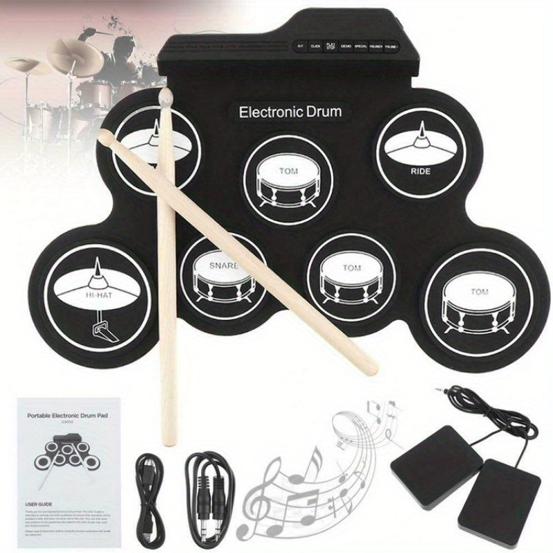 Foldable USB Electronic Drum Set with Pads