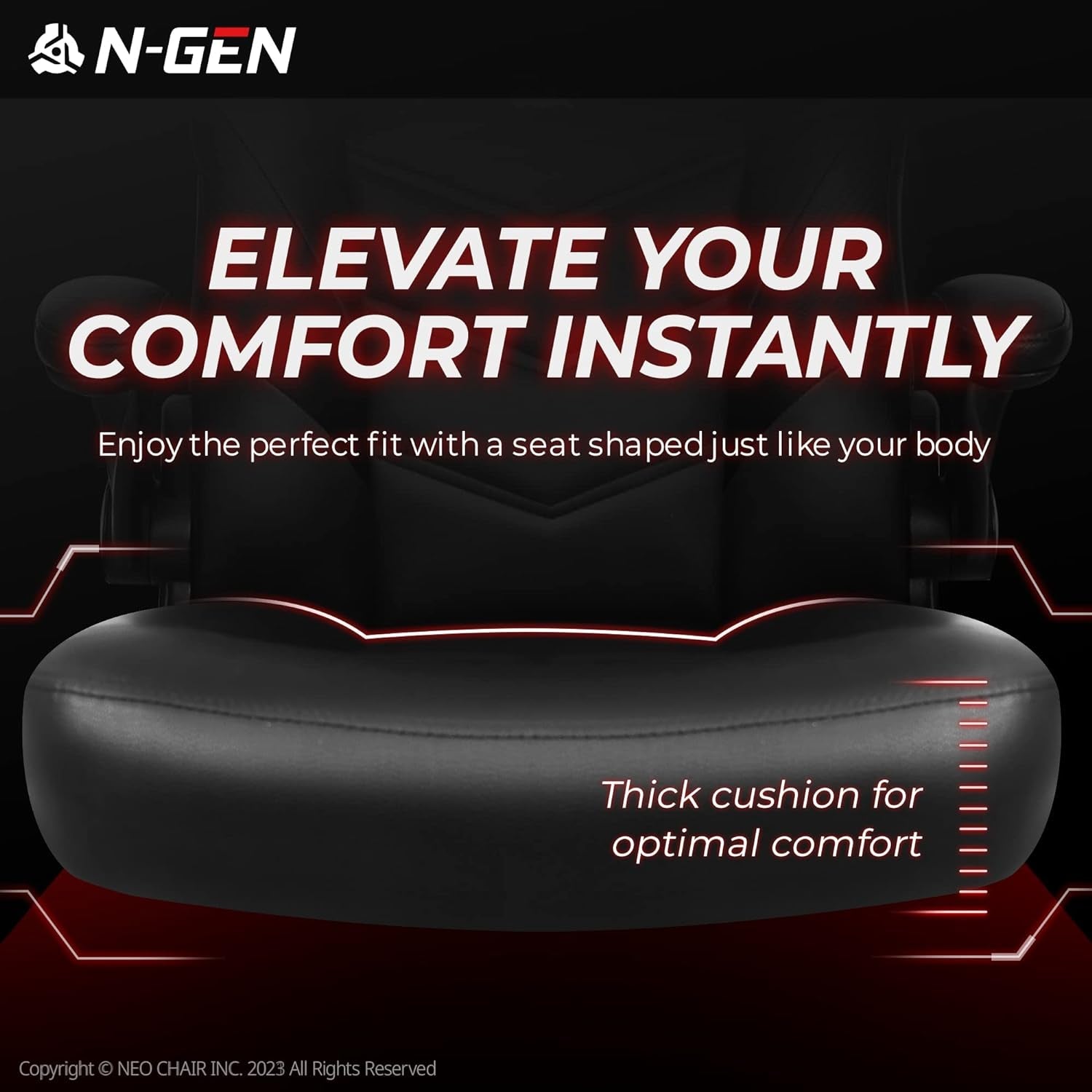 Ergonomic Gaming Chair Black With Premium Lumbar Support