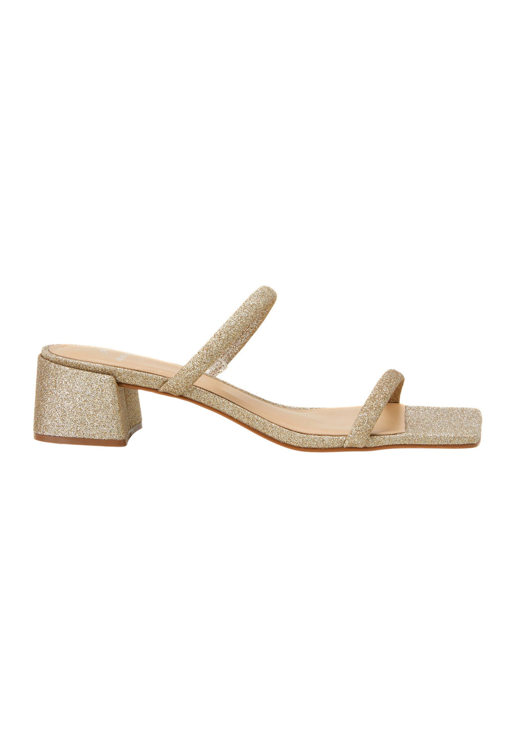 Silver Glitter Mules Maiate – Women’s 4 cm Low Block Heel Slip-On Sandals