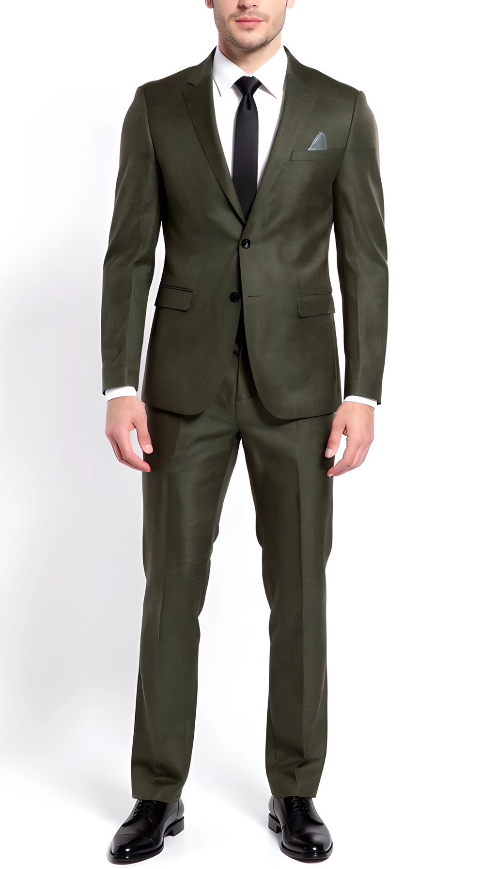 Ferrecci Harwin Mens Hunter Green Textured Tweed Suit.
