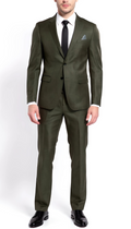 Ferrecci Harwin Mens Hunter Green Textured Tweed Suit.