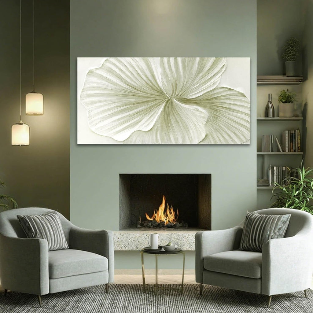 Green Ginkgo Botanical Framed Canvas 29x58 Art work