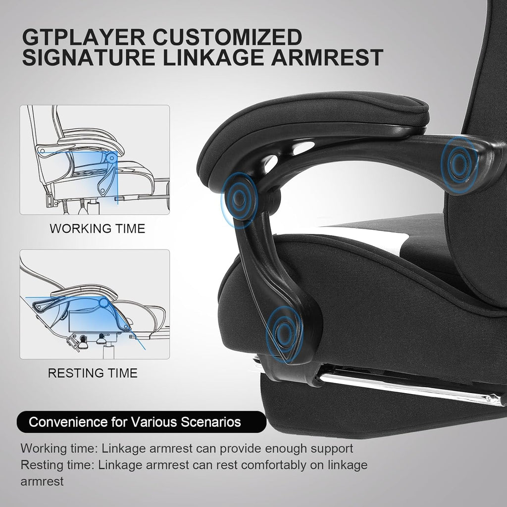 Ergonomic Gaming Chair With Footrest And Lumbar Support