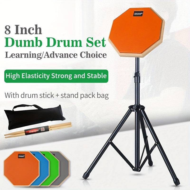 8-Inch Wooden Drum Practice Pad Set