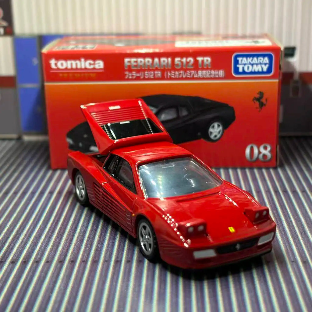 Takara Tomica Premium 08 Ferrari 512 TR Authentic Replica Diecast Car Vintage Supercar Alloy Vehicle Hobby Collectible Ornament