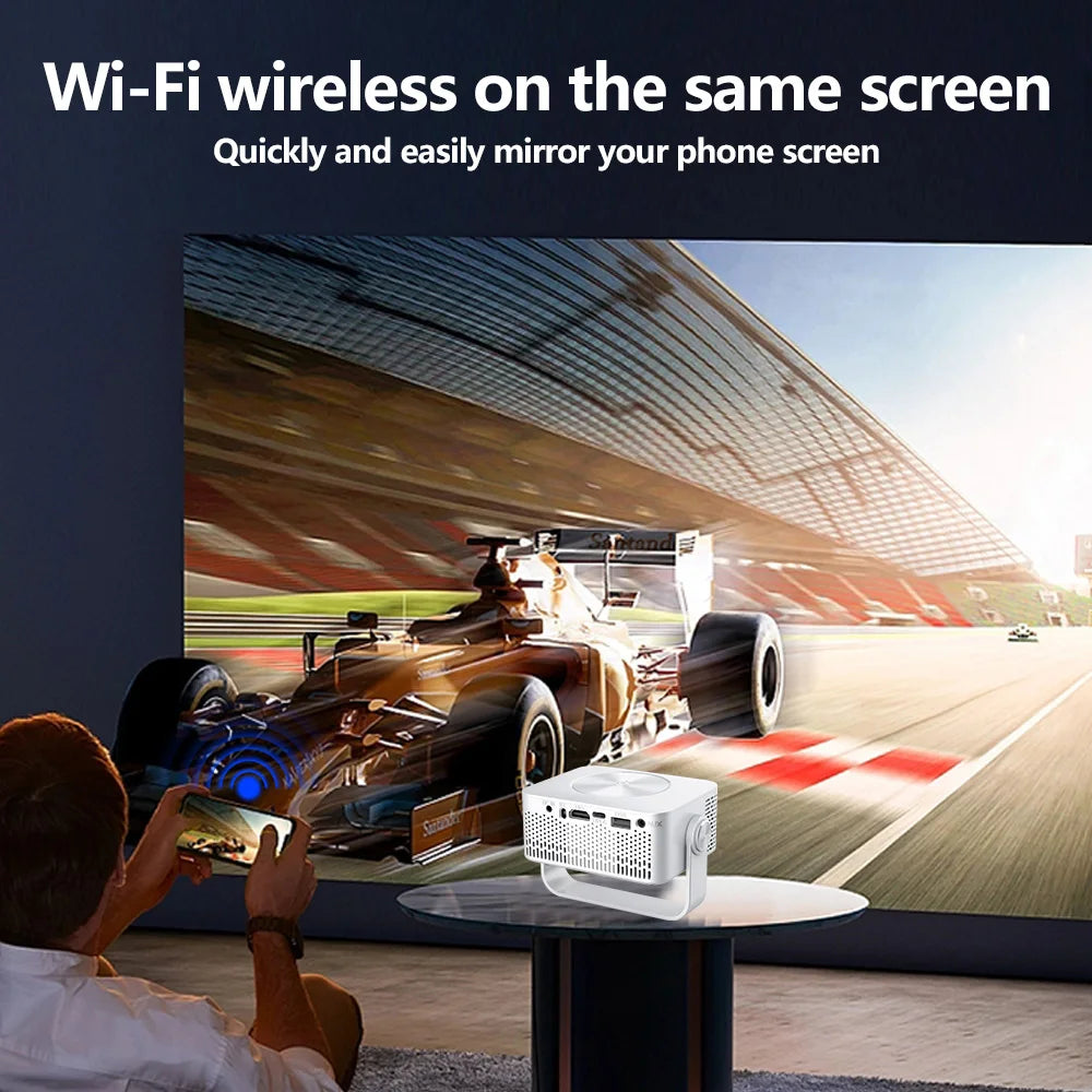 M60 Projector Full HD 1080P Supported 4K Portable Ultra Thin Projector Dual Band 2.4G+5G WiFi Auto Focus Auto Keystone Home Theater Office Projector