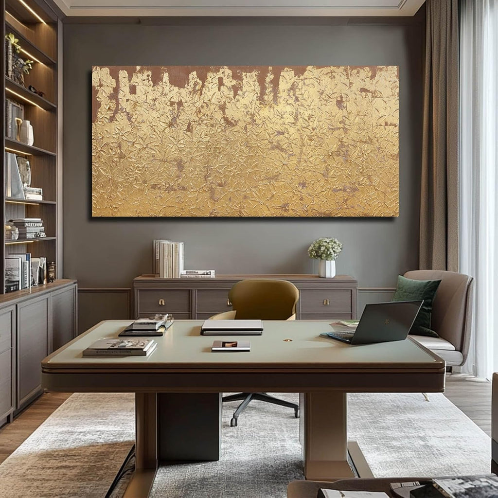 Exquisitely Detailed Canvas Wall Art 24x48 Gold Foil