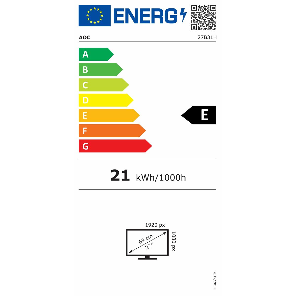 Monitor AOC 27B31H Full HD 27"