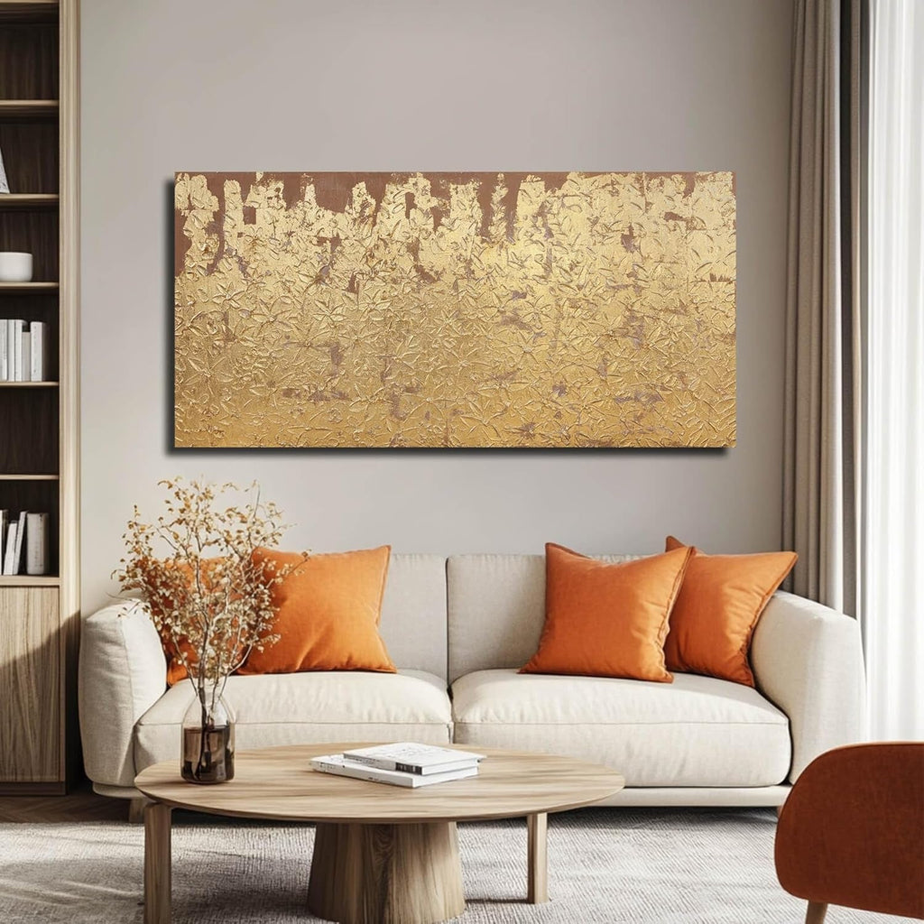 Exquisitely Detailed Canvas Wall Art 24x48 Gold Foil
