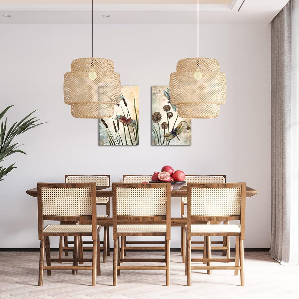 Beige Dragonfly Canvas Wall Art 16x24 Inches Giclee