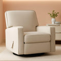 Beige Fabric Swivel Rocker Recliner Armchair DeepSeat