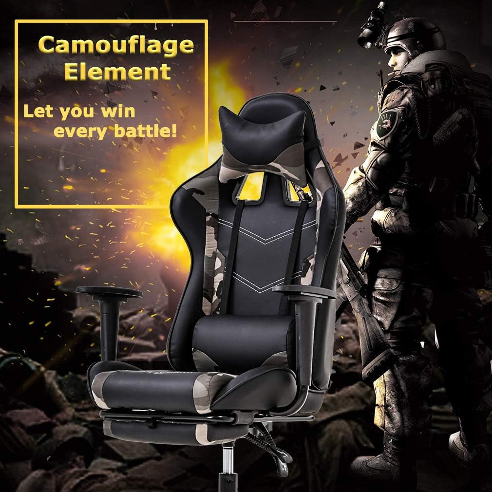Ergonomic PU Leather Gaming Chair With Lumbar Support