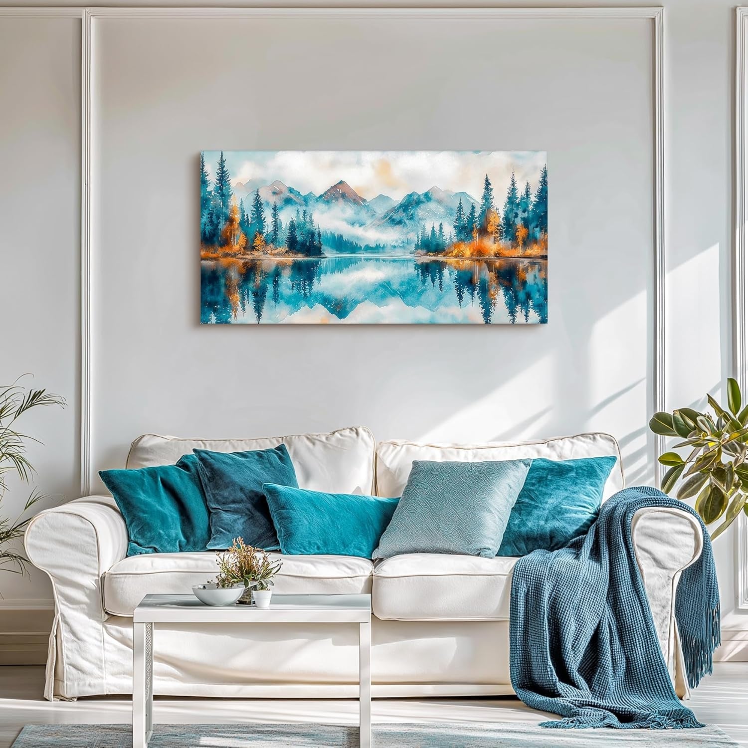 Blue Forest Canvas Wall Art 20x40 Land scape Art work