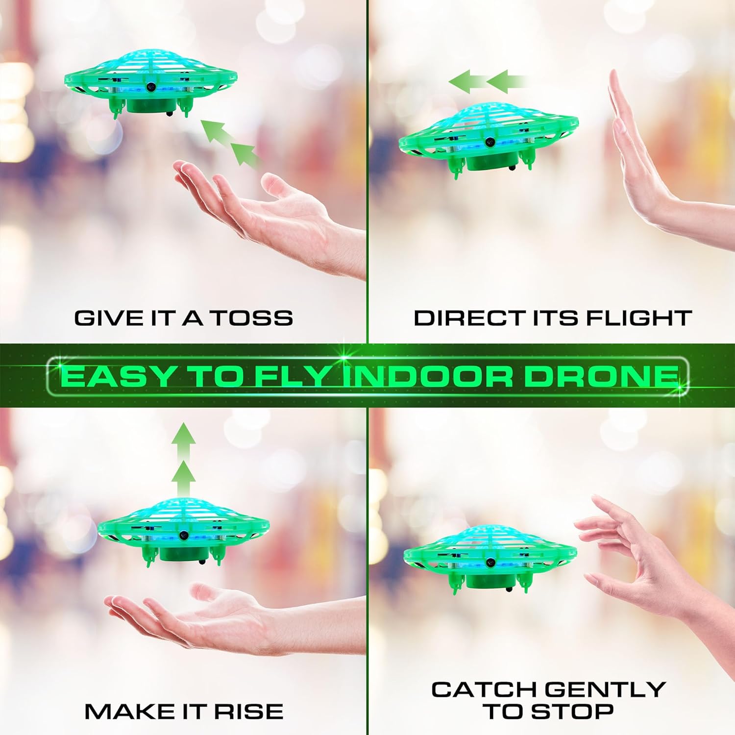 Force1 Scoot Glow Hand Operated Drone for Kids or Adults