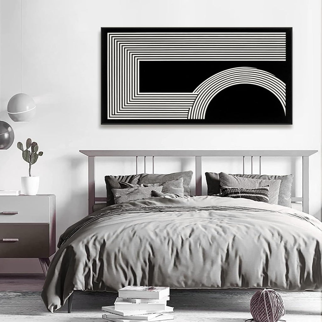 Monochrome Contemporary Canvas Wall Art 24x48 Inches
