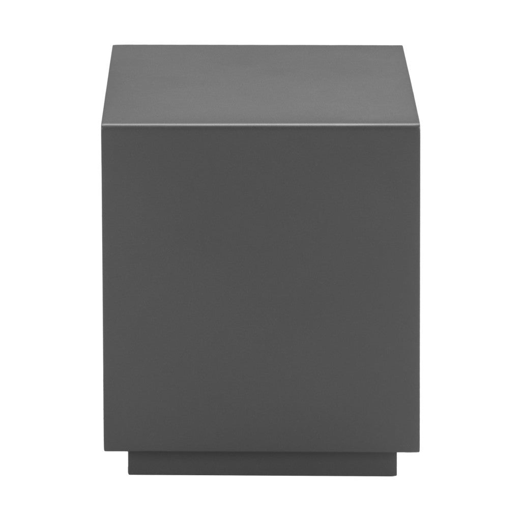 17" Charcoal Aluminum Square End Table With Shelf