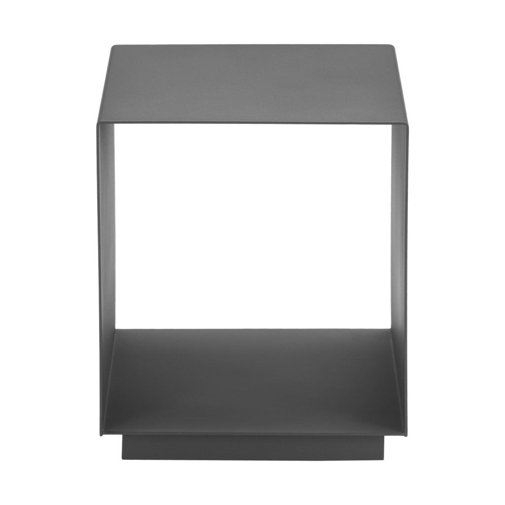 17" Charcoal Aluminum Square End Table With Shelf
