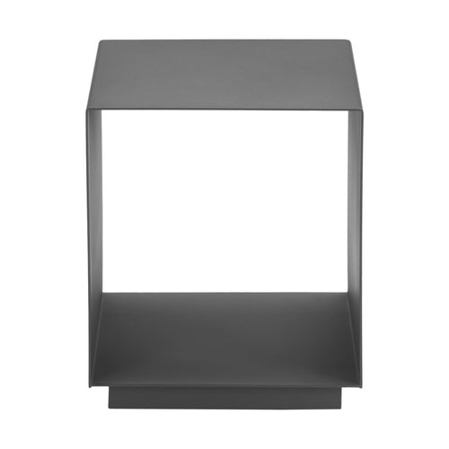 17" Charcoal Aluminum Square End Table With Shelf