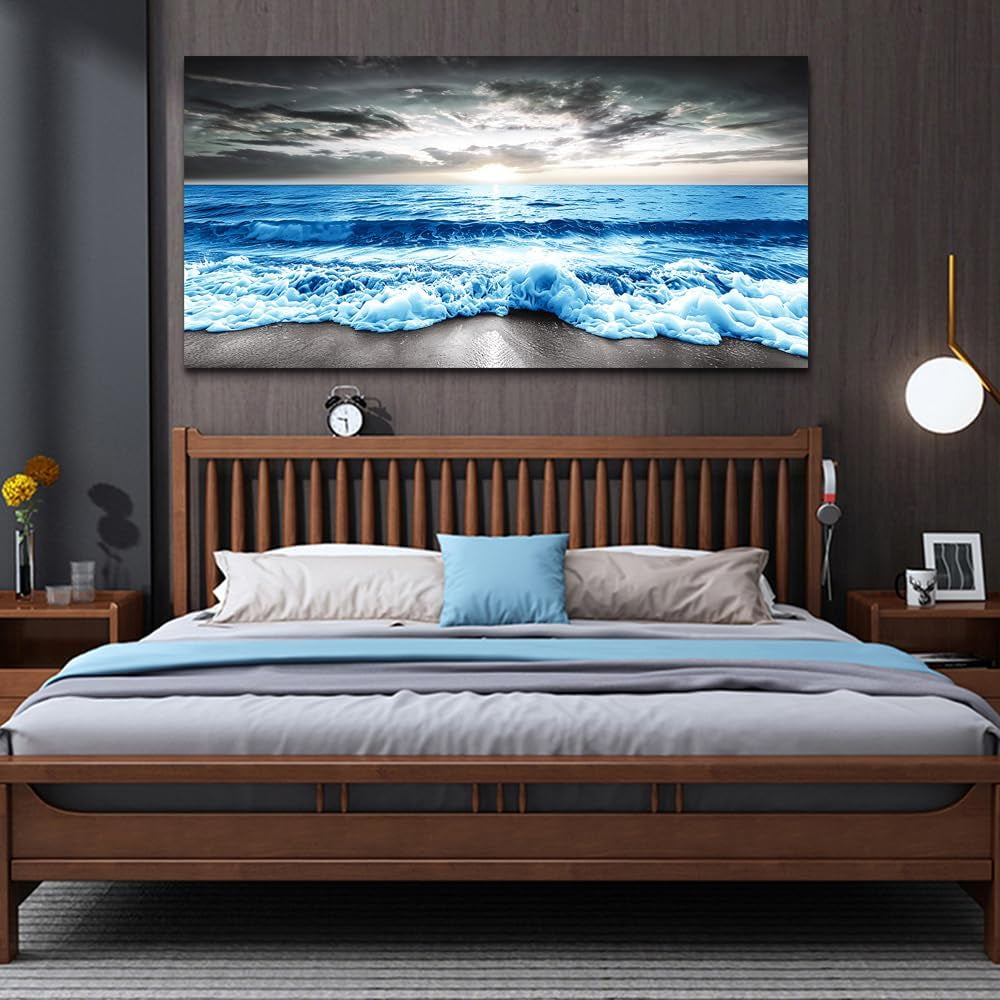 Blue Ocean Seascape Museum Quality Canvas Art 20x40