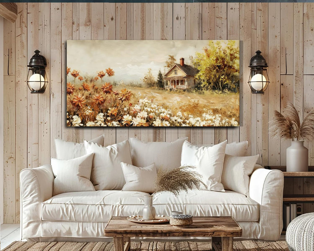 Rustic Farmhouse Canvas Art Landscape Ultrawarm 40Inches