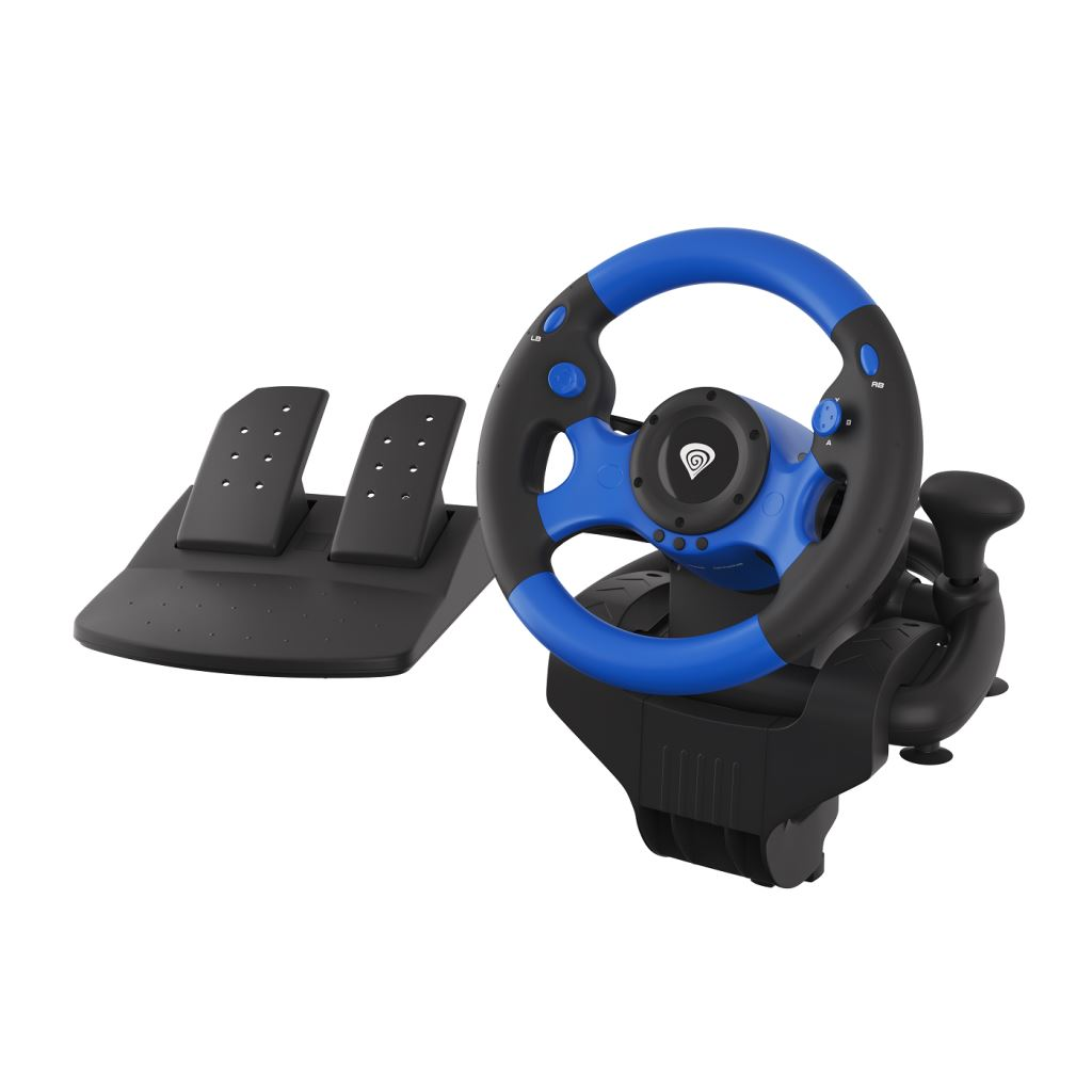 Volan gaming, Genesis Seaborg 350 Racing, PC/Consola, Negru/Albastru (NGK-1566)