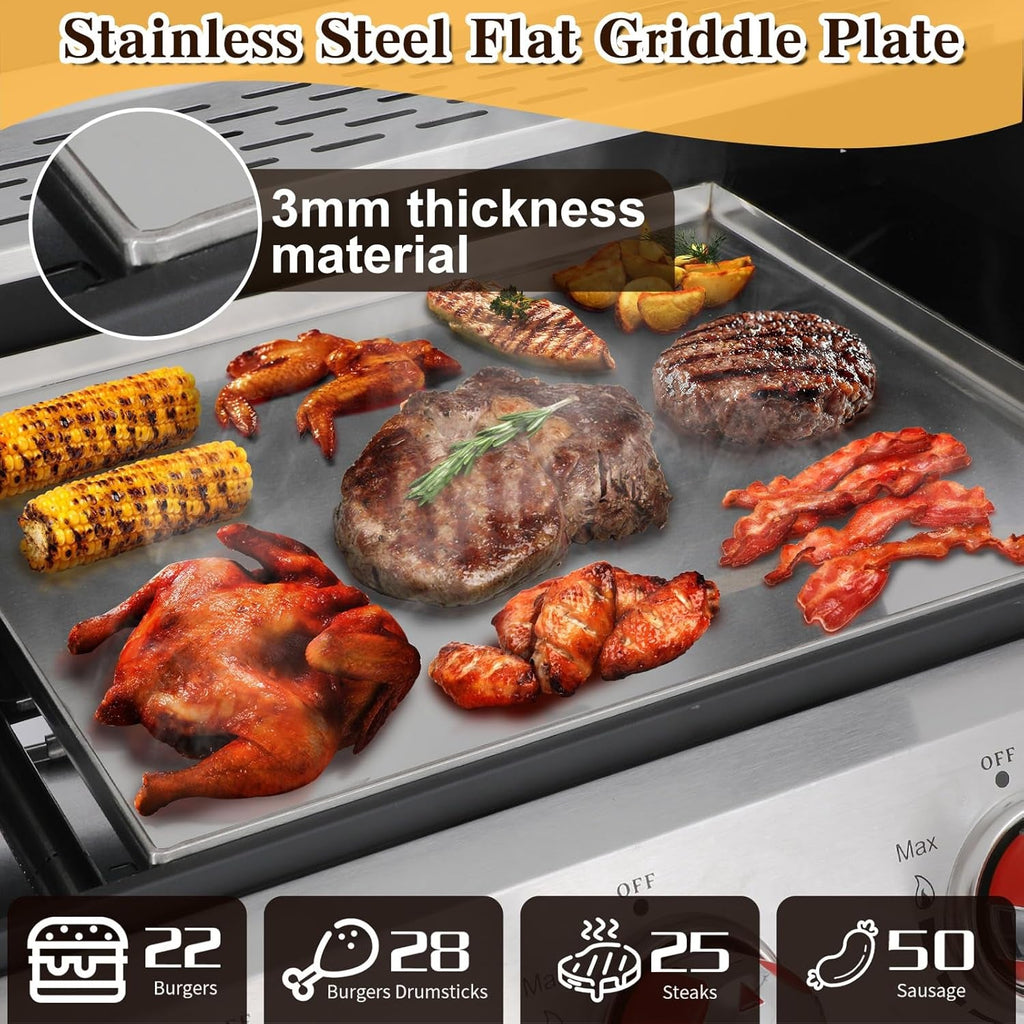 Propane Gas Grill With Side Burner Outdoor Cooking System