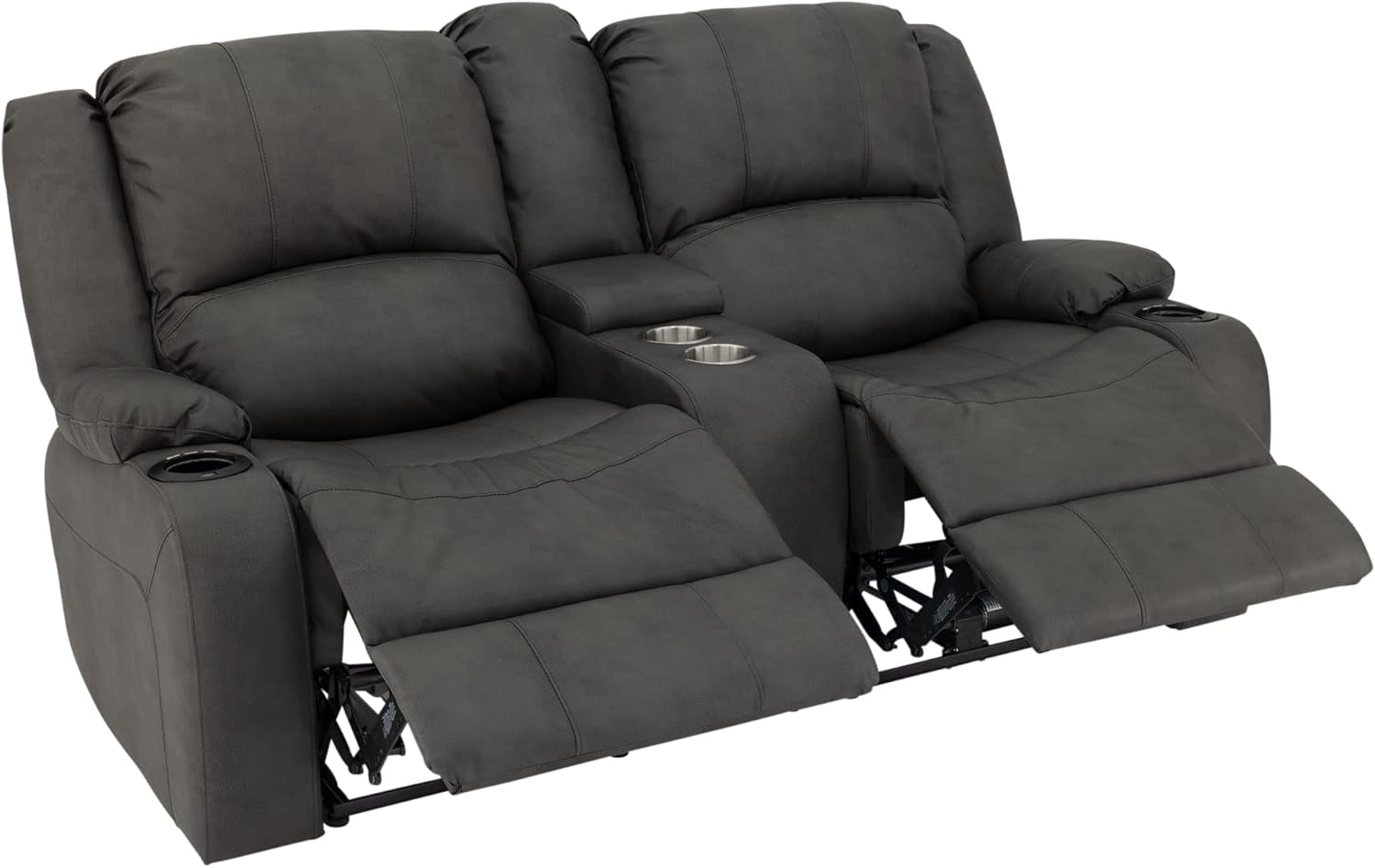 Charles 67" Powered Double RV Wall Hugger Recliner Sofa RV Loveseat with Upgraded 2023 Fabric (Gunemtal)