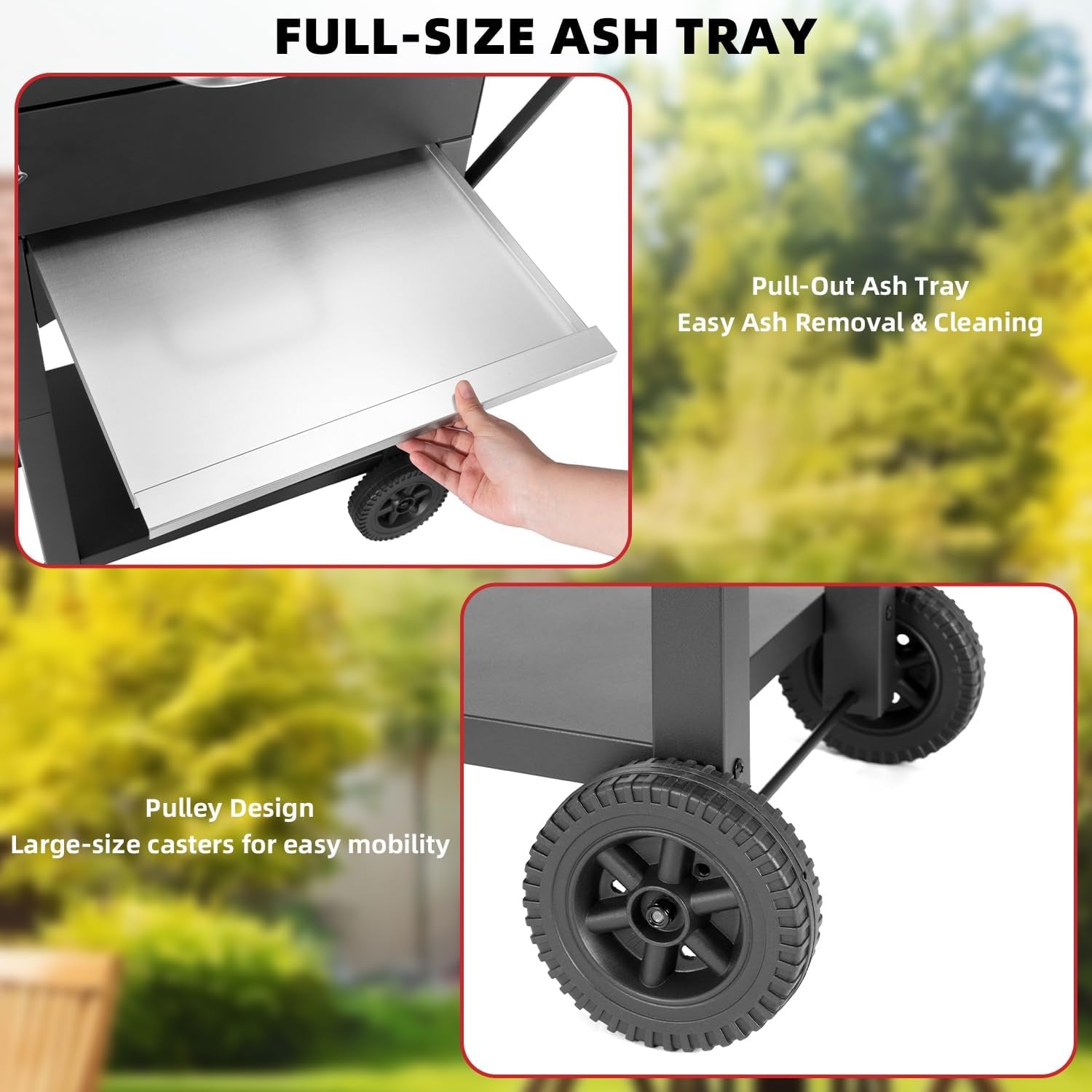 Charcoal Grill With Side Shelf Outdoor 353 Square Inches Grill Area