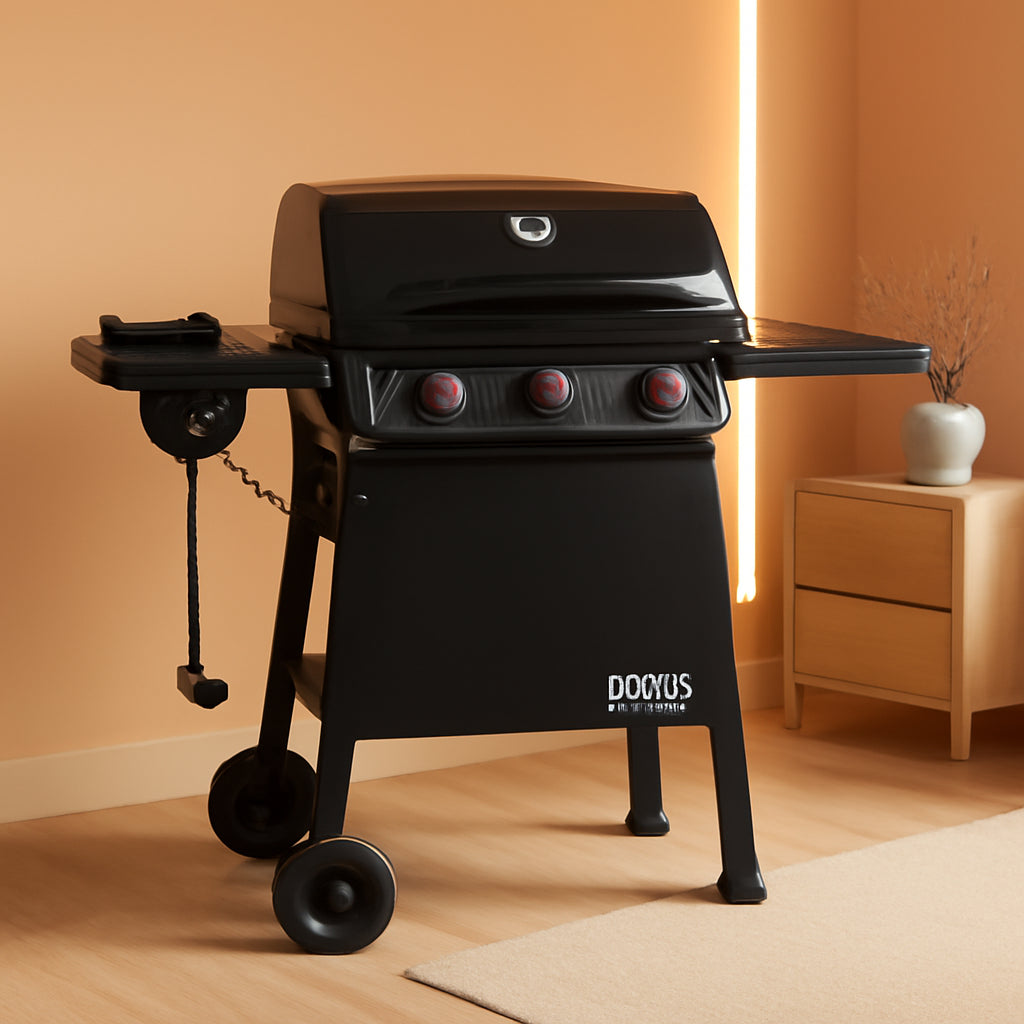 Three-Burner Propane Gas Grill With Porcelain-Enamel