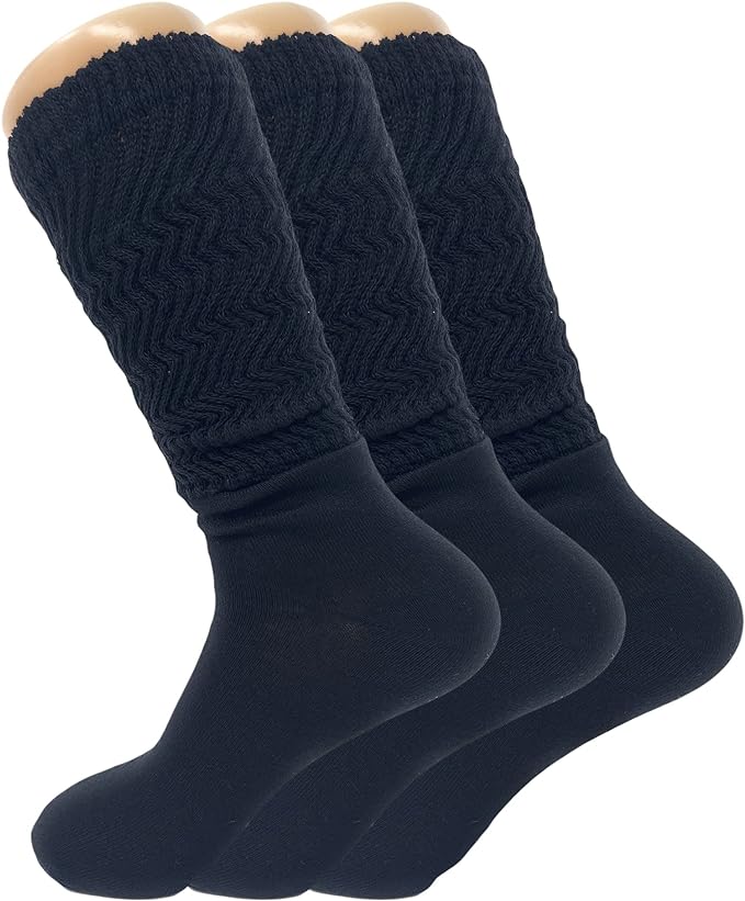 Women's Slouch Knee High Socks – 3 Pairs, Size 9-11 | Soft, Breathable & Versatile