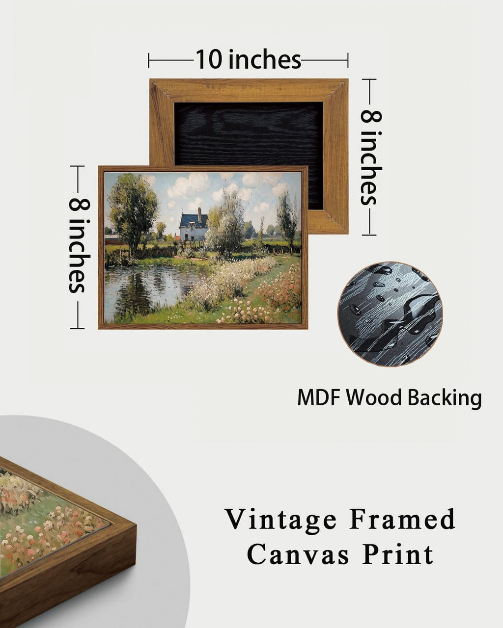 Framed Rustic Countryside Landscape Large Wall Art