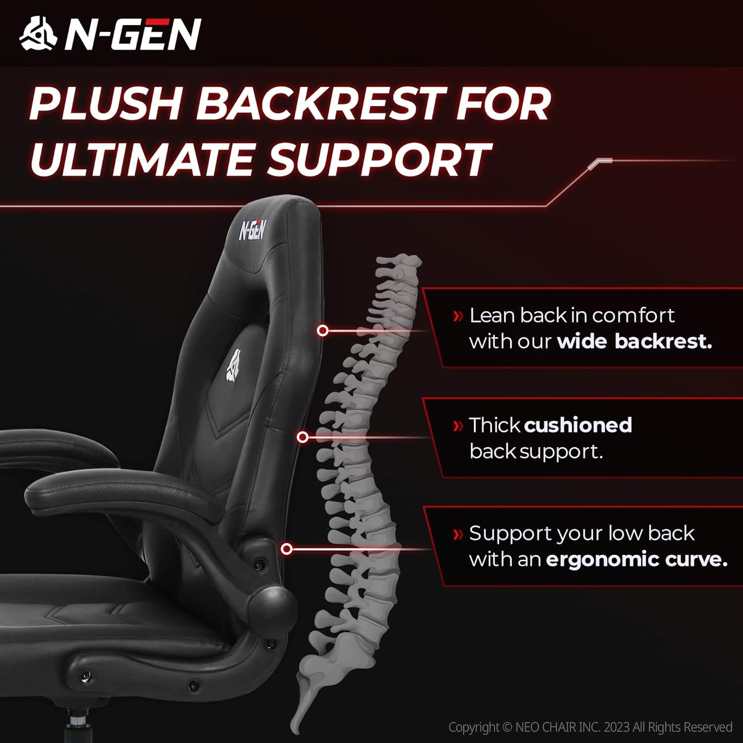 Ergonomic Gaming Chair Black With Premium Lumbar Support