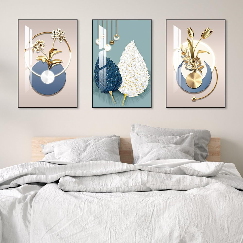 Cerulean Abstract Large Wall Art Series Collection