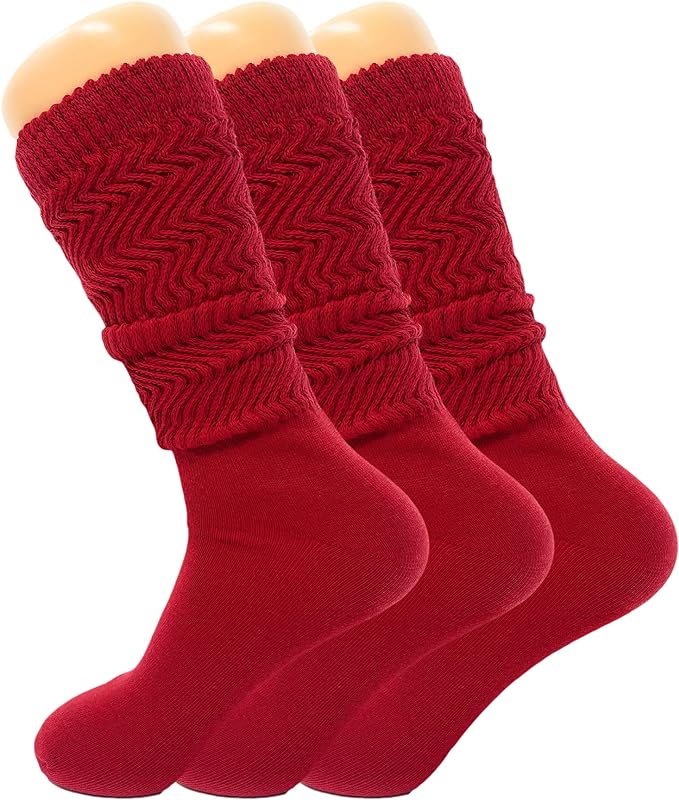 Women's Slouch Knee High Socks – 3 Pairs, Size 9-11 | Soft, Breathable & Versatile
