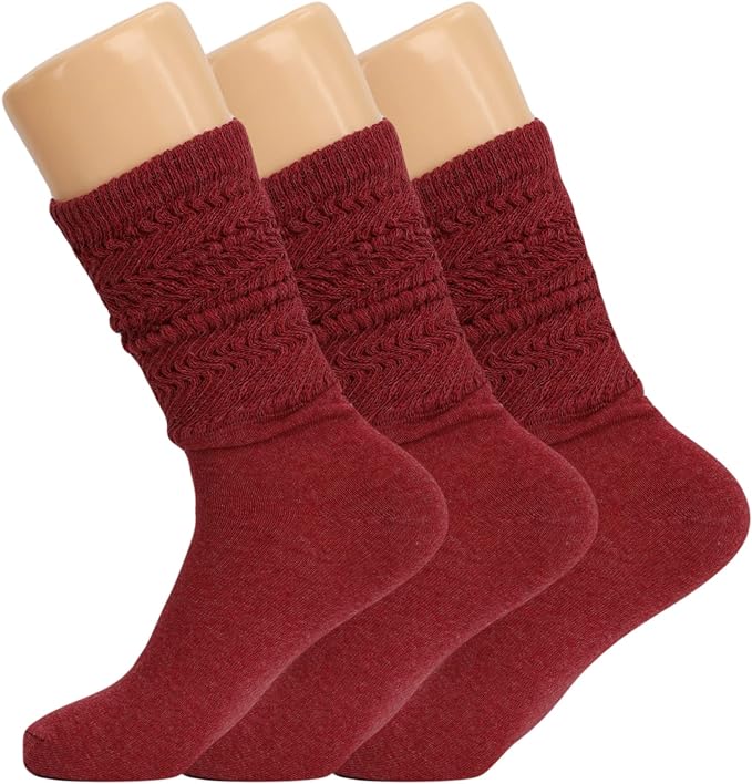 Women's Slouch Knee High Socks – 3 Pairs, Size 9-11 | Soft, Breathable & Versatile