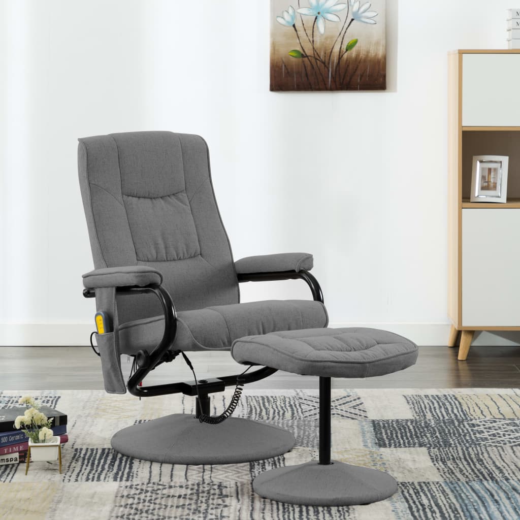 vidaXL Swivel Recliner Accent Recliner Armchair for Home Theater Cinema Fabric