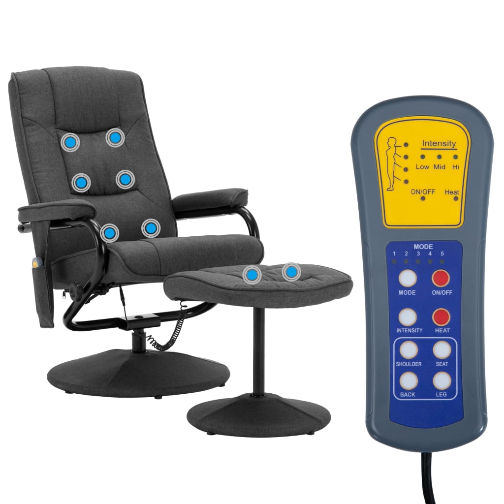 vidaXL Swivel Recliner Accent Recliner Armchair for Home Theater Cinema Fabric