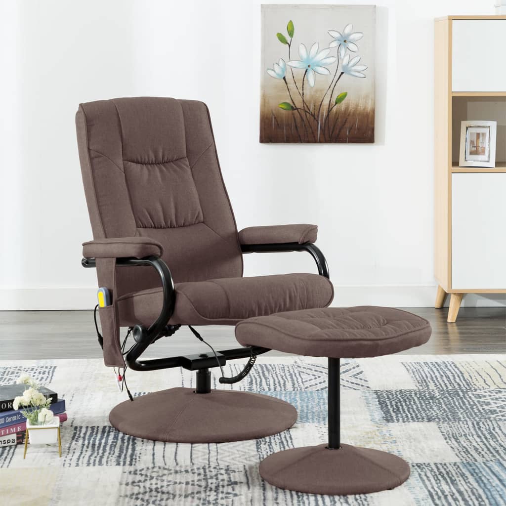 vidaXL Swivel Recliner Accent Recliner Armchair for Home Theater Cinema Fabric