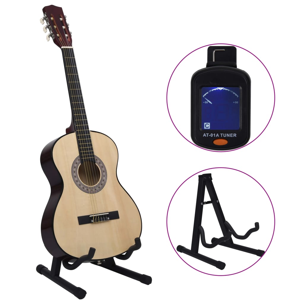 NNEVL 12 Piece Classical Guitar Beginner Set 4/4 39"