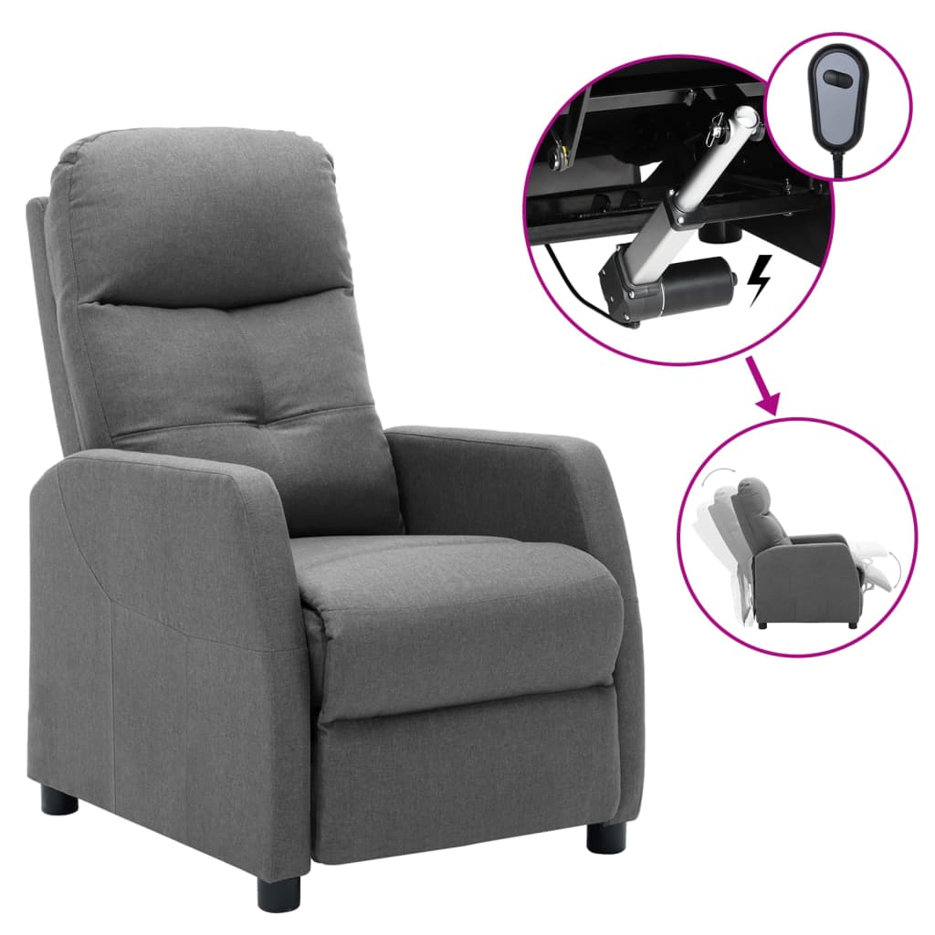 vidaXL Massage Recliner Chair Push Armchair for Home Theater Cinema Fabric
