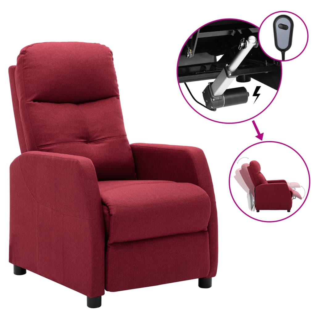 vidaXL Massage Recliner Chair Push Armchair for Home Theater Cinema Fabric