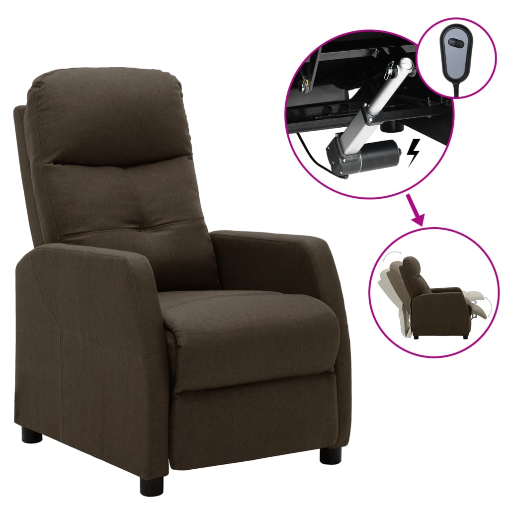 vidaXL Massage Recliner Chair Push Armchair for Home Theater Cinema Fabric